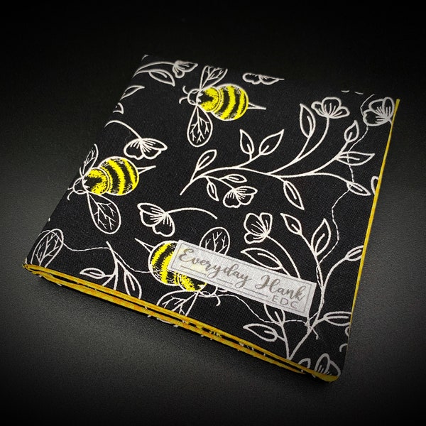 Spring Bee, 9”, EDC, handkerchief, hankie, EDC, Hank,edc gear,handmade,EDC hank,everyday carry