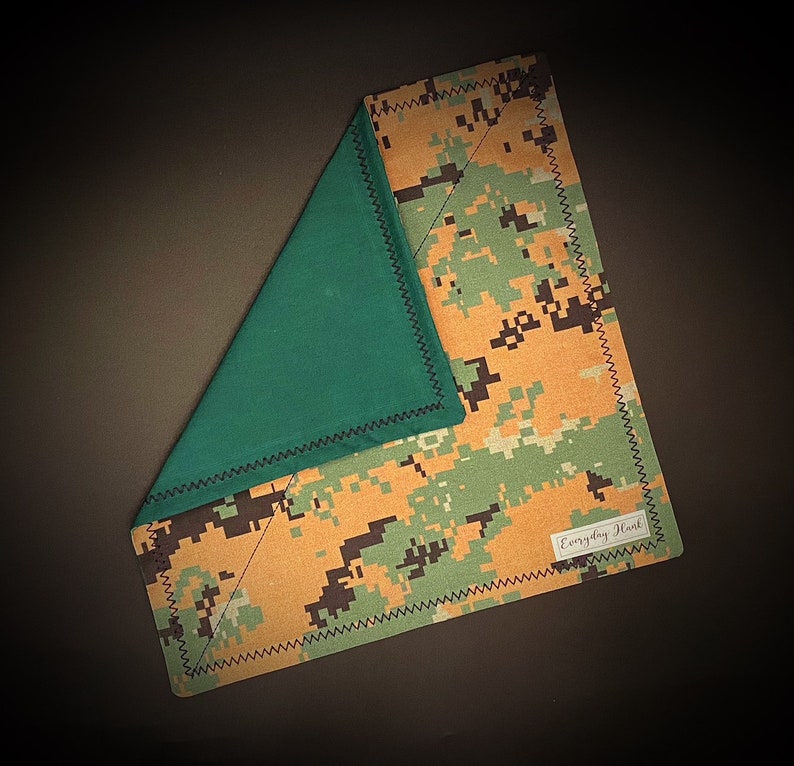 EDC Hank,edc gear,handmade Woodland Camo,Everyday Hank handkerchief hankie hank EDC
