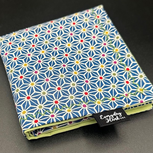 Pañuelo de algodón azul Asanoha, pañuelo de uso diario