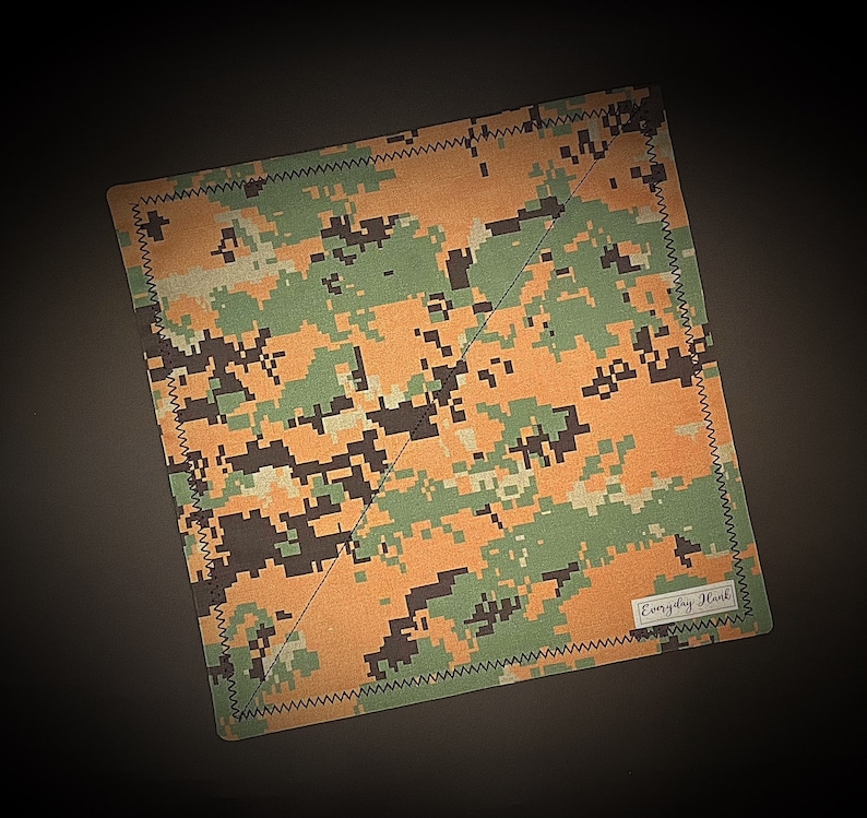 EDC Hank,edc gear,handmade Woodland Camo,Everyday Hank handkerchief hankie hank EDC