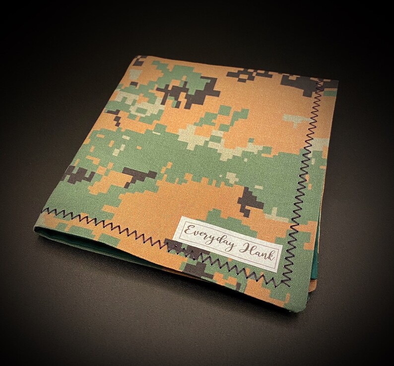 EDC Hank,edc gear,handmade Woodland Camo,Everyday Hank handkerchief hankie hank EDC