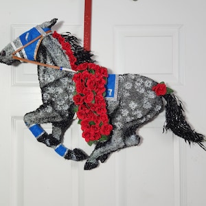 Kentucky Derby/Race Horse Wreath &quot;Running Away With The Roses&quot;
