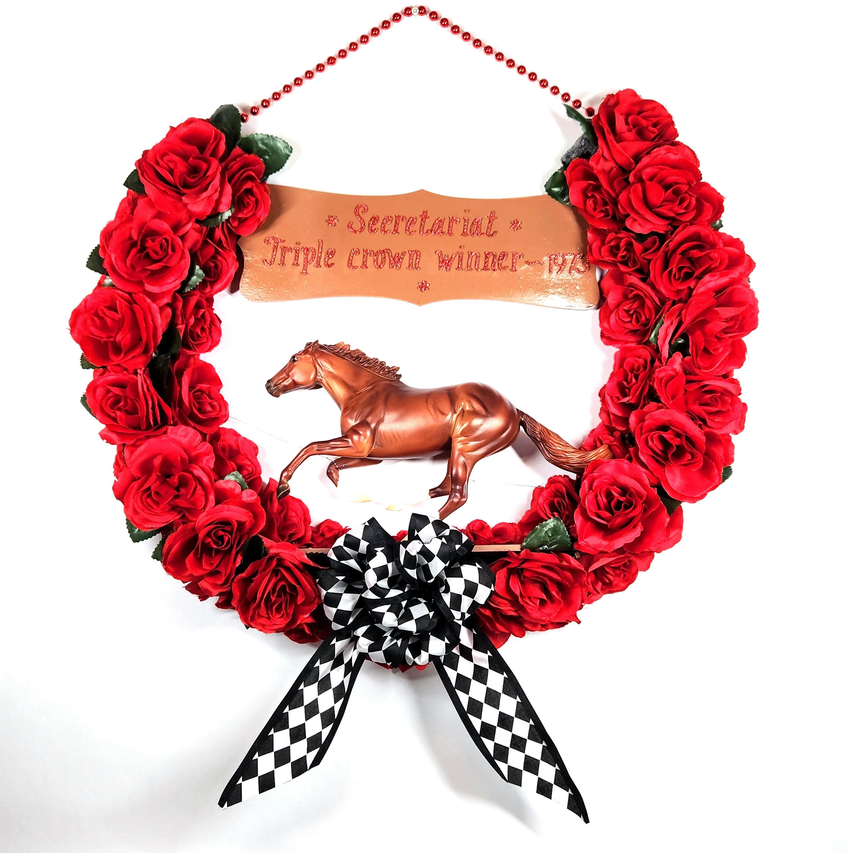 Kentucky Derby Rose Wreath With Secretariat and Plaque - Etsy