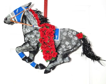 Kentucky Derby Horse Wreath "Running Away With The Roses"
