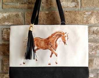 Tote Bag - Custom Painted Arabian Horse -