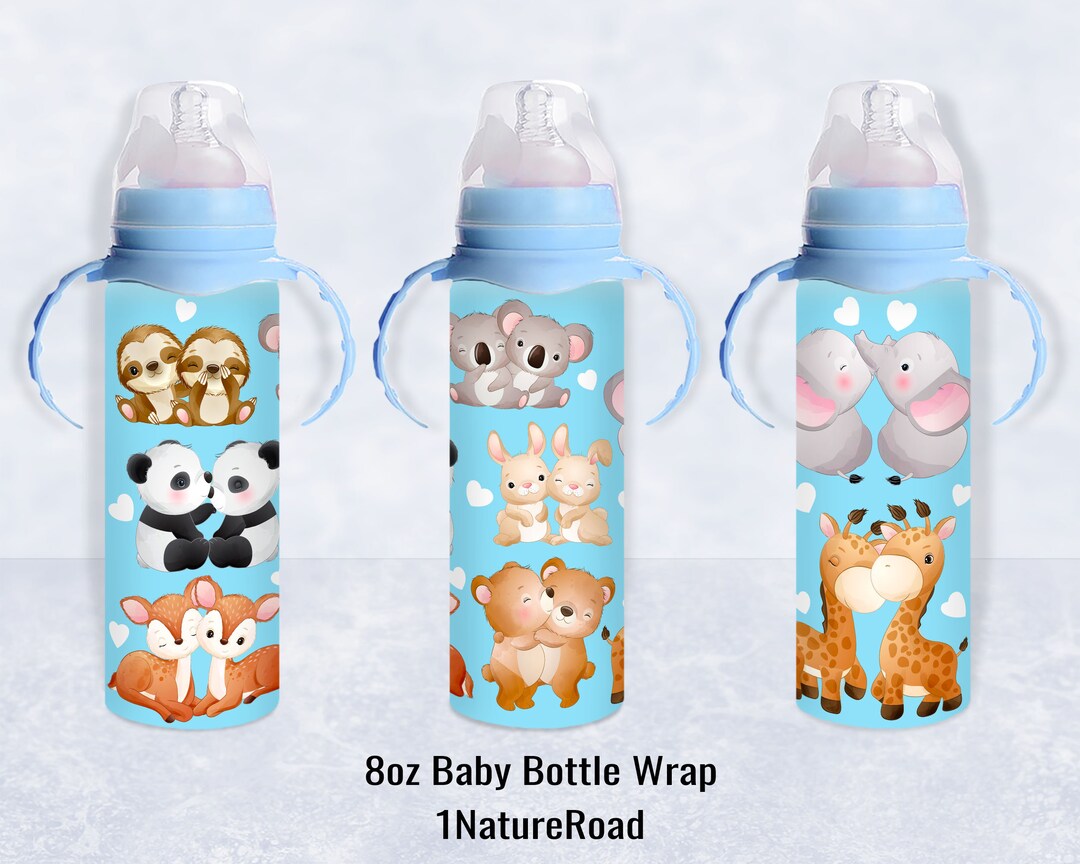 8oz Baby Bottle Design, Cute Animals Baby Bottle Wrap, Boys Girls Milk