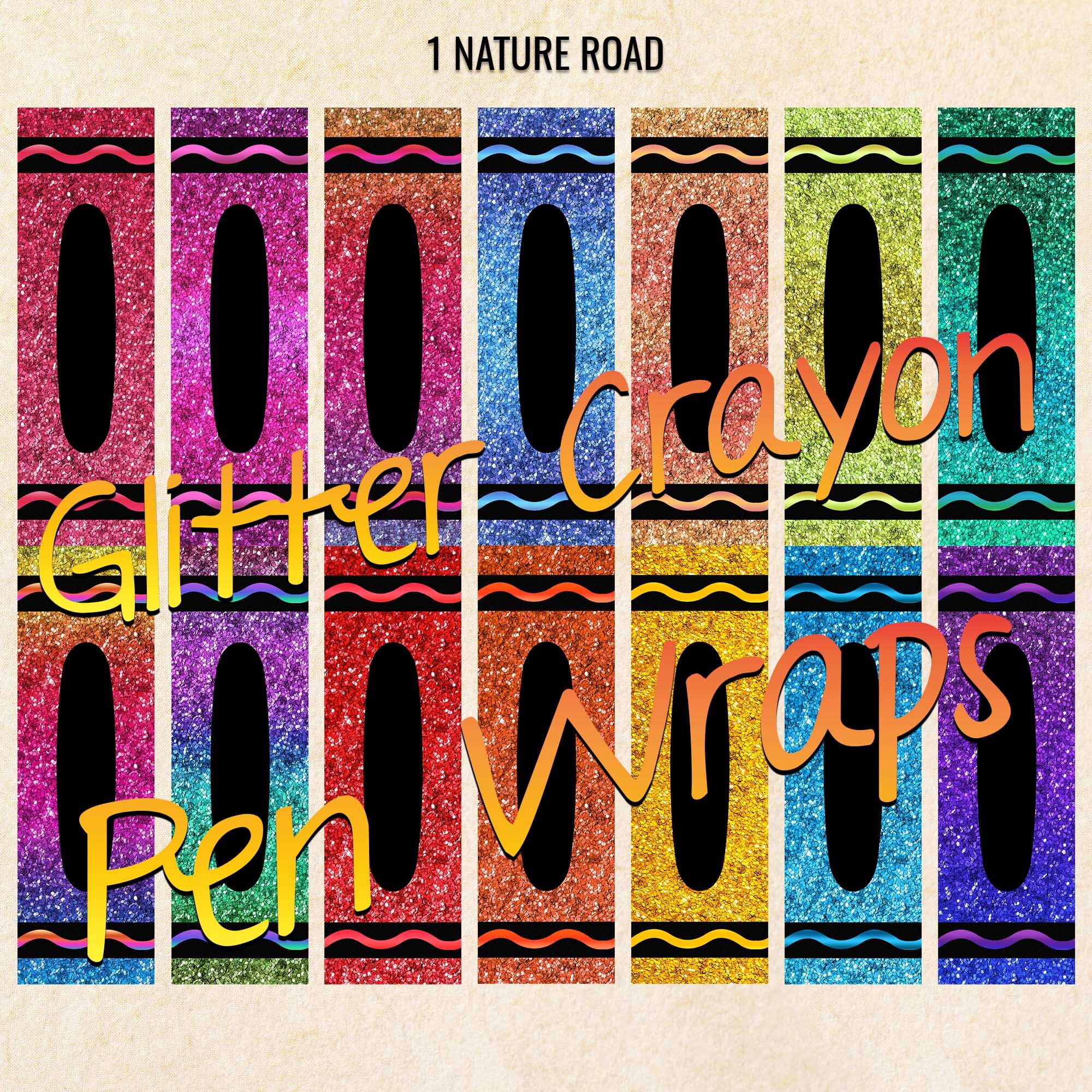 Glitter Crayon Pen Wrap Bundle Inkjoy Wraps Printable Etsy UK