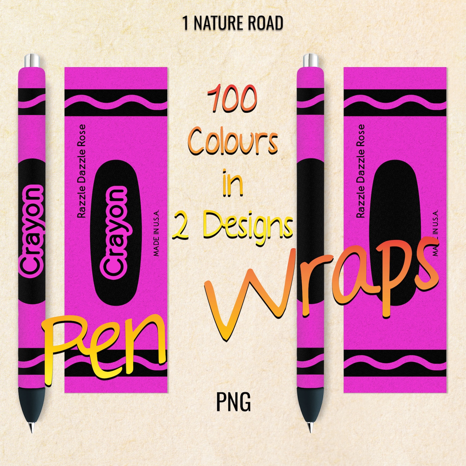 Crayon Pen Wrap Bundle 100 Colors Inkjoy Wraps Printable Etsy