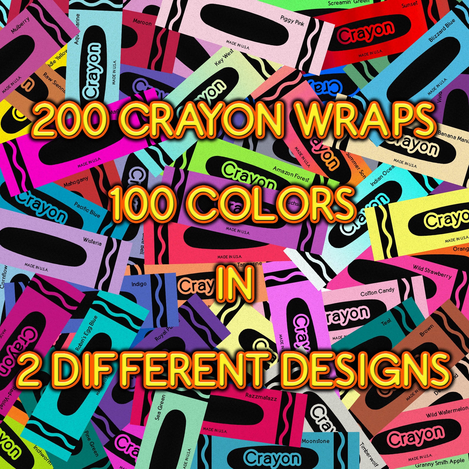 100 Colors Crayon Pen Wrap Bundle Inkjoy Wraps Printable Etsy UK