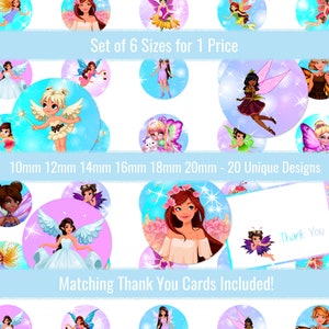 Fairies Fairy 10mm 12mm 14mm 16mm 18mm 20mm Circle Images Digital Collage Sheet For Round Cabochons Pendants Earrings Charms Jewelry