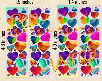 Marble Hearts Pen Wrap Design, Clear Cast Druckbarer digitaler Download für InkJoy Stifte, Wasserrutsche, Vinyl, Epoxy, 2 Größen, PNG JPG