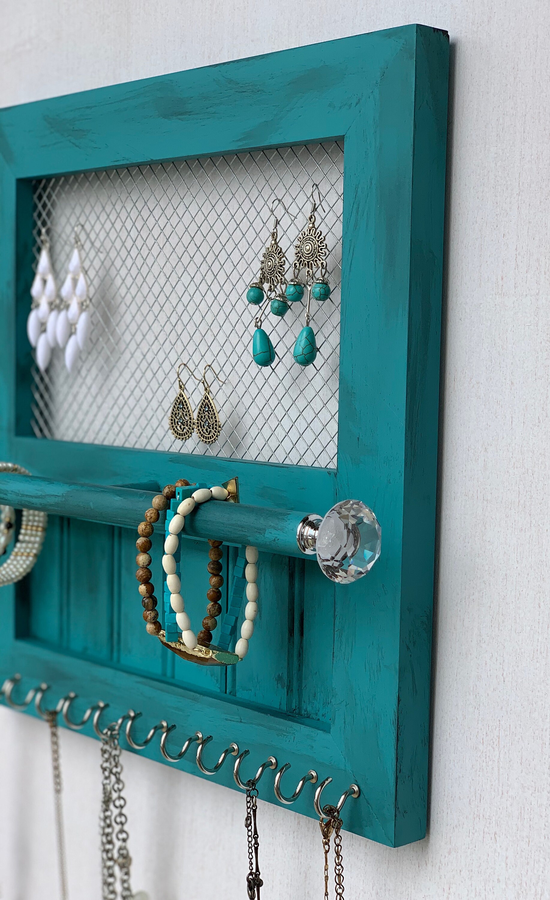 12.5 Jewelry Organizer Wall Hanging Display Organizer Etsy