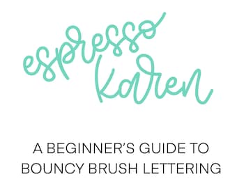 Bouncy Brush Lettering | Beginner Hand Lettering Practice Sheets | Worksheet | Small to Medium Pen | Lowercase Letters | Faux Calligraphy