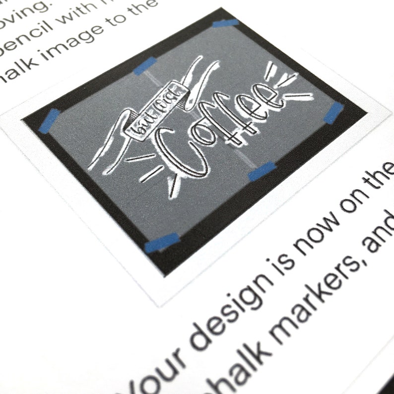 May include: A black and white illustration of the word "Coffee" with a banner that says "but first, coffee" above it. The illustration is on a gray background.