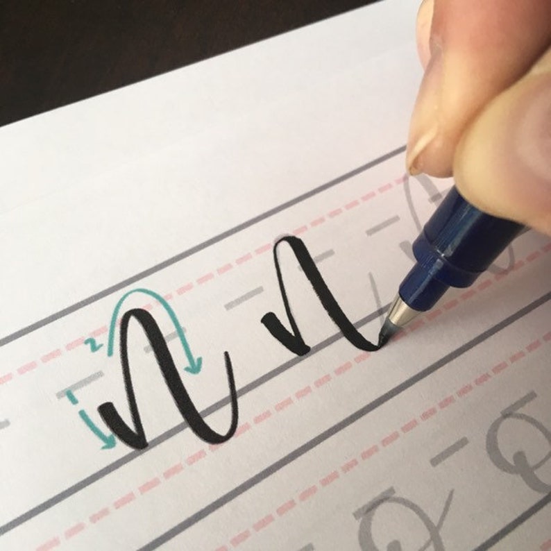Bouncy Brush Lettering Beginner Hand Lettering Practice | Etsy