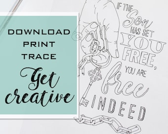 Bible journal template, Printable, Illustrated, Faith, Scripture, Trace, Coloring, Scrapbooking, Crafts, Homeschool, Journal, Download, Jpeg