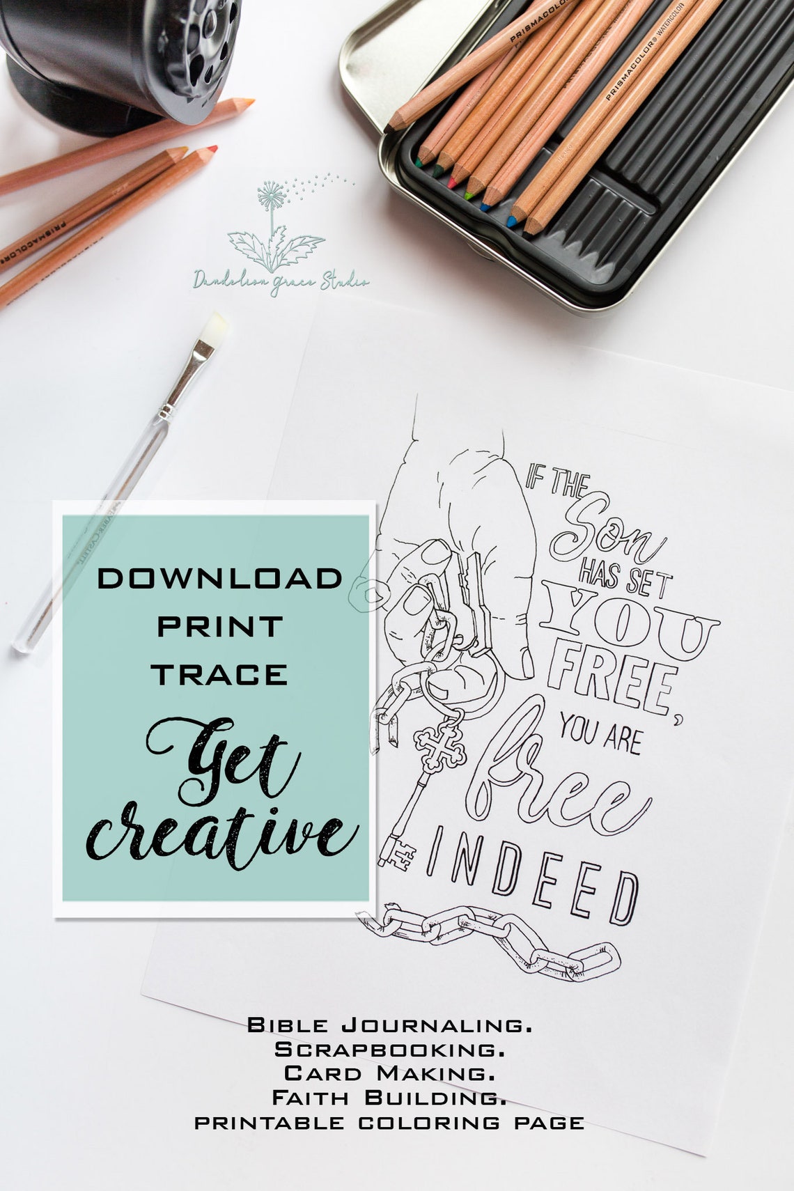 Bible Journal Template, Printable, Illustrated, Faith, Scripture, Trace ...