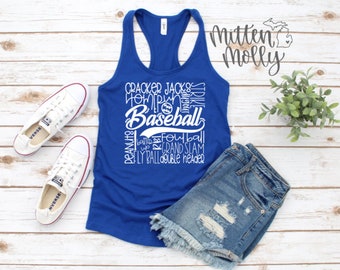 Baseball Subway Art Racerback Tank Top, Baseball Mom Tank, Cute Baseball Mom Shirt, Baseball Mom Gift, Baseball Life, Grandma, Nana