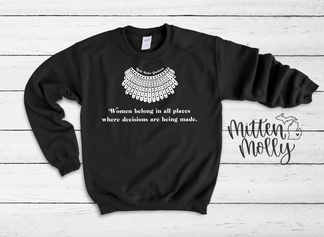 RBG Dissent Collar With Quote Crewneck Sweatshirt Women s RBG