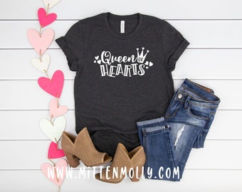 Queen of Hearts T-Shirt, Women's Valentines Shirt, Cute Valentines Shirt, Valentines Tee, Women's Valentines, Valentines Day Clothing