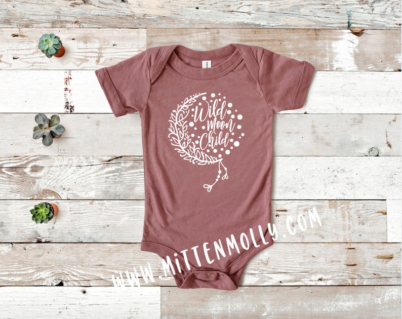 Baby Gift Bella Canvas Moon Child Boho Baby Wild Moon Child Infant Bodysuit Baby Clothing Baby Girl Wild Child Cute Baby Clothing