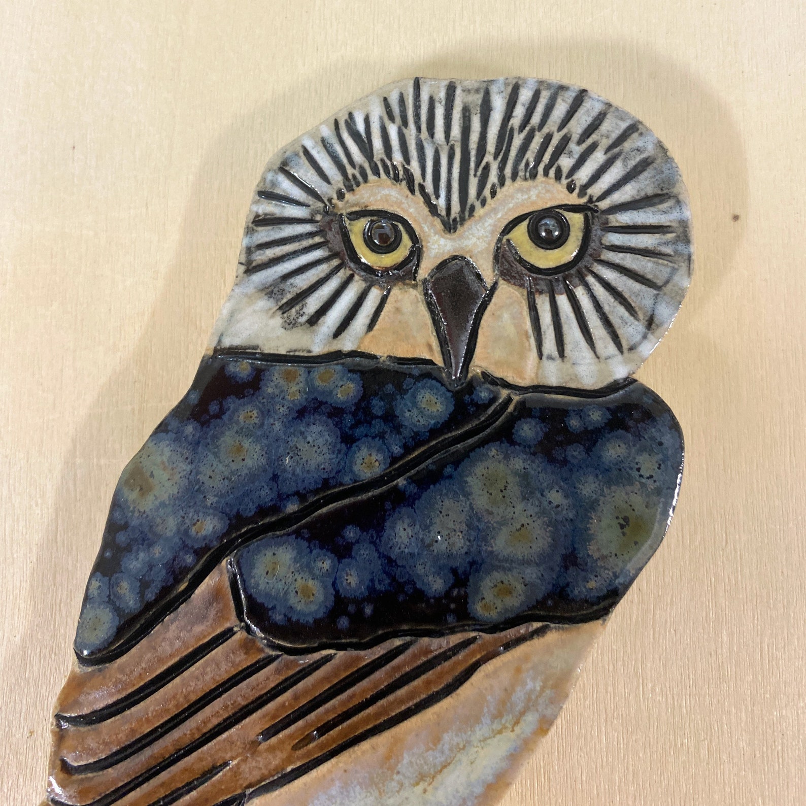 Ceramic Owl Tile for Mosaic and Wall Art Mosaic Tiles Bird Etsy