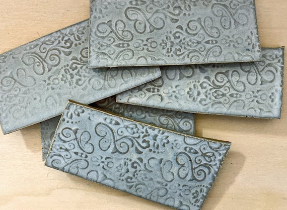 Mosaic Tiles for Crafts, Textured Bright Gray Ceramic Tiles for Mosaic  Making 6x 6 Coverage 