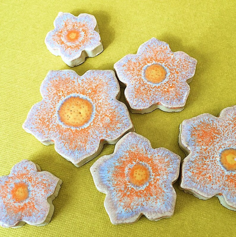 Colorful Ceramic Flowers Set for Mosaic and wall decoration Etsy