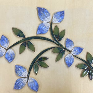 Climber plant, Flower Ceramic Tiles Set for Mosaic and Wall Decoration(30 pieces)