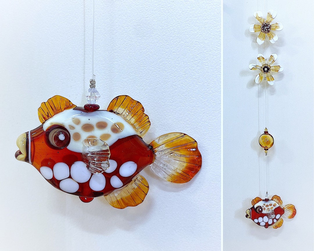 Handblown Murano Glass Fish Mobile Etsy