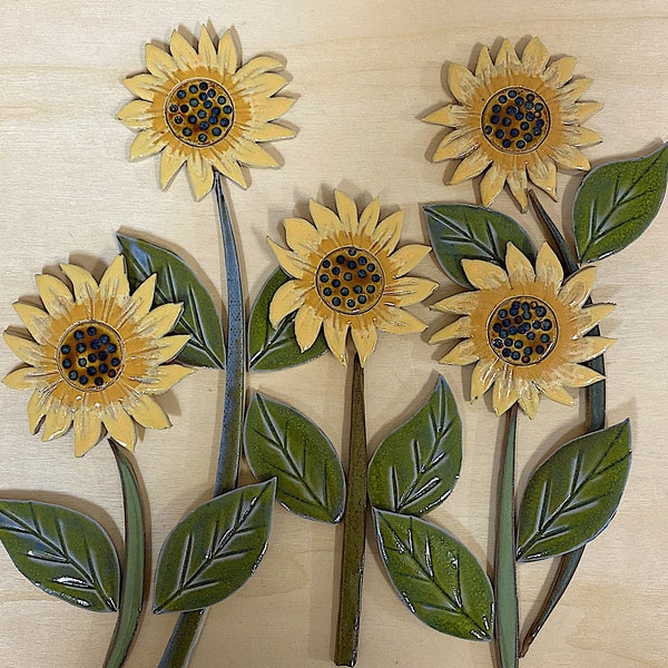 Sunflowers Ceramic Tiles  Set for Mosaic and Wall Decor