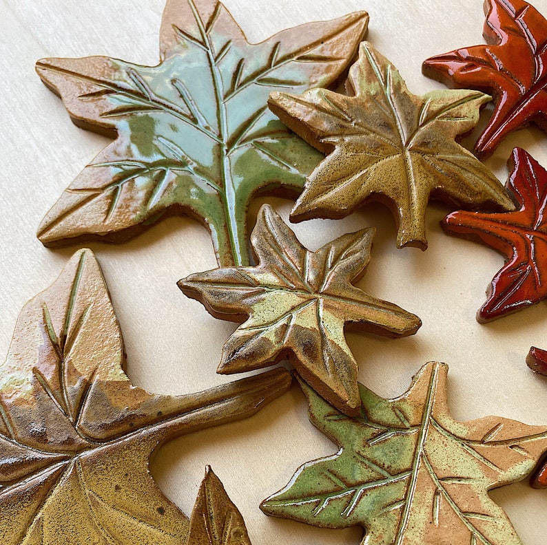 Maple Fall Leaf Tiles Pack for Mosaic and Wall Art 10 Pieces Etsy