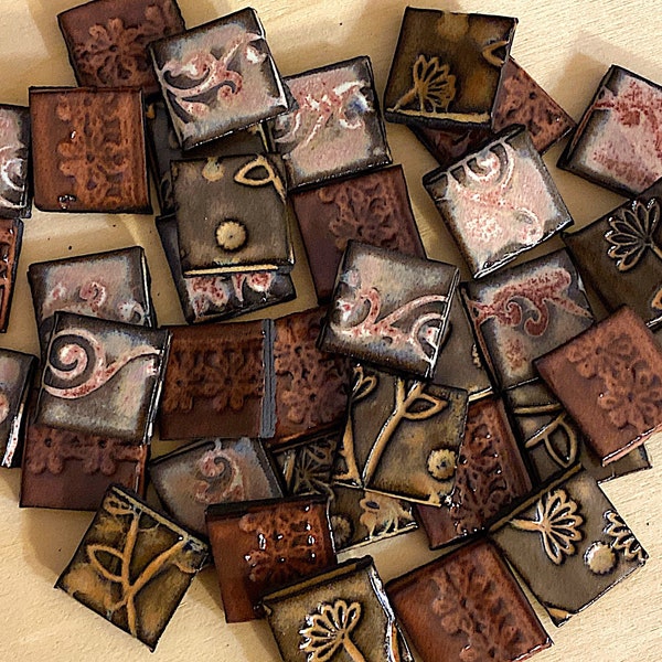 Rustic Textured  Ceramic Square Tiles for Mosaic