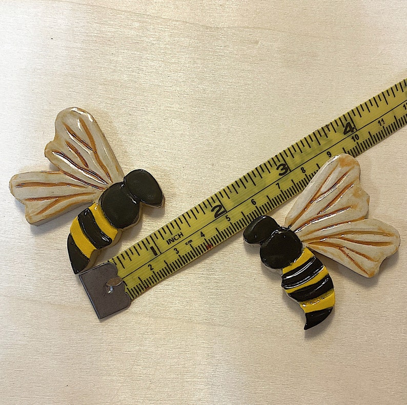 Two Ceramic Bumblebees Tiles, Set for Mosaic and wall art, Mosaic tiles image 4