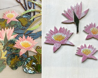 Water Lilies Ceramic Tile  Set