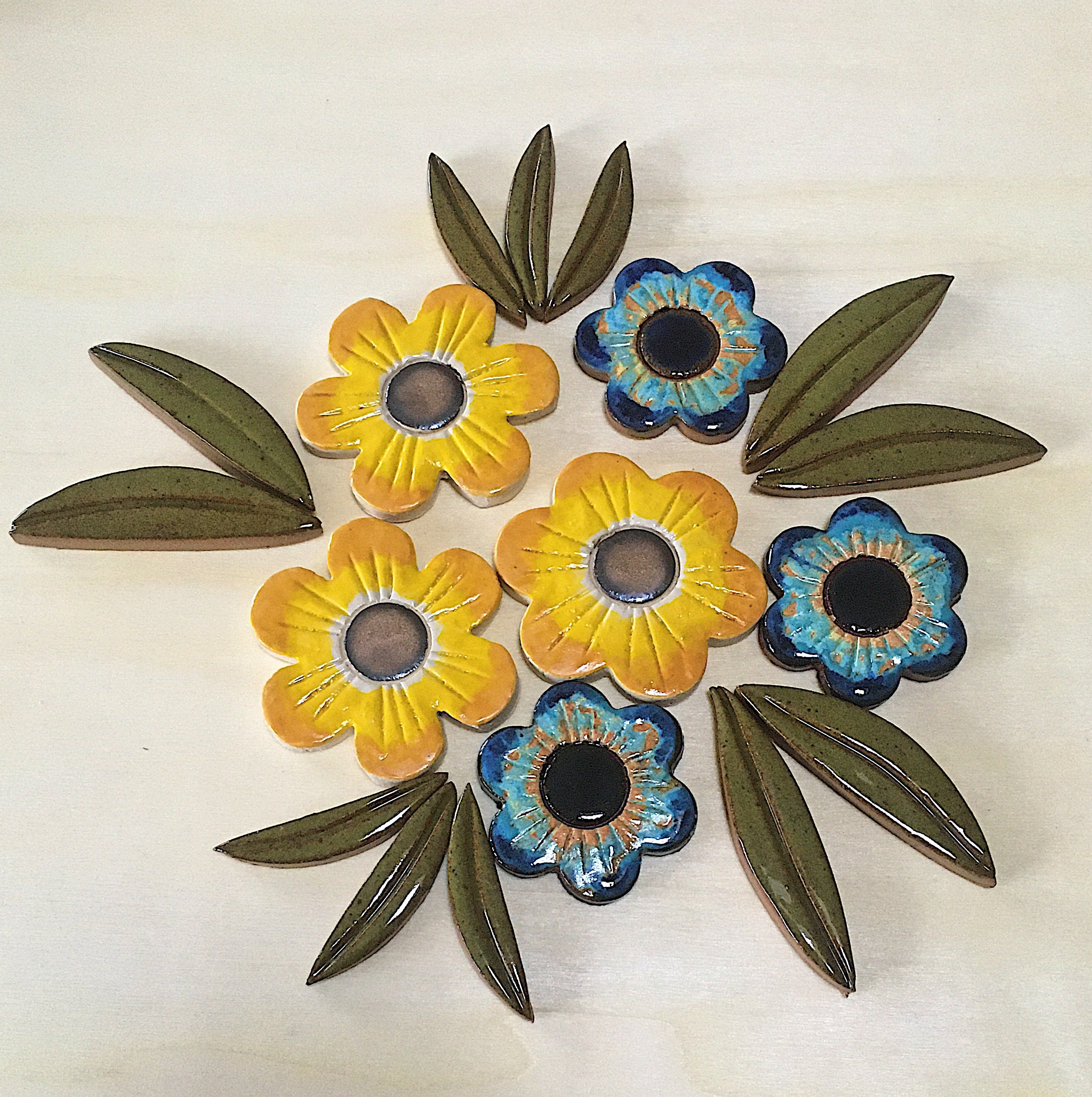 Ceramic Flowers Set for Mosaic and Wall Decoration Mosaic Etsy