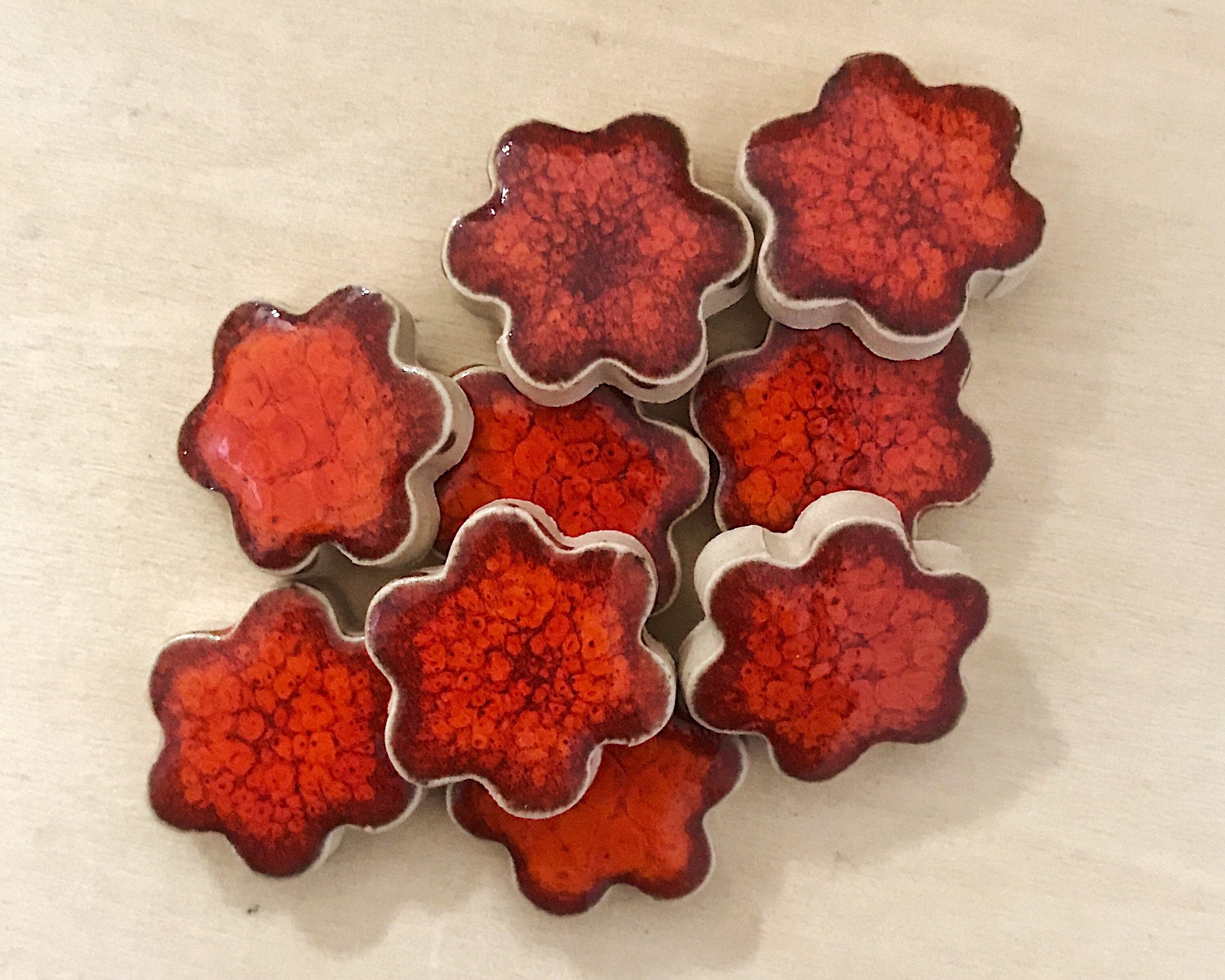 Ceramic Orange Small Flowers 10 pieces Etsy