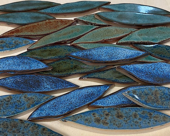 Piastrelle a mosaico, piastrelle in ceramica blu e verde acquoso per la  realizzazione di mosaici, piastrelle a mosaico per l'artigianato 25 pezzi -   Italia