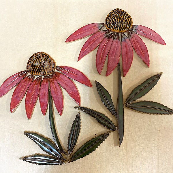 Cone Flowers Ceramic Tiles  Set for Mosaic and Wall Decor (26 pieces)