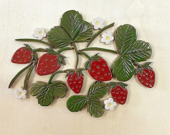 Piastrelle a mosaico, piastrelle a forma di fragole, set di piastrelle in ceramica per la realizzazione di mosaici