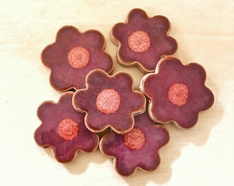 Purple Small Flowers, Flower Tiles Set (6 pieces)