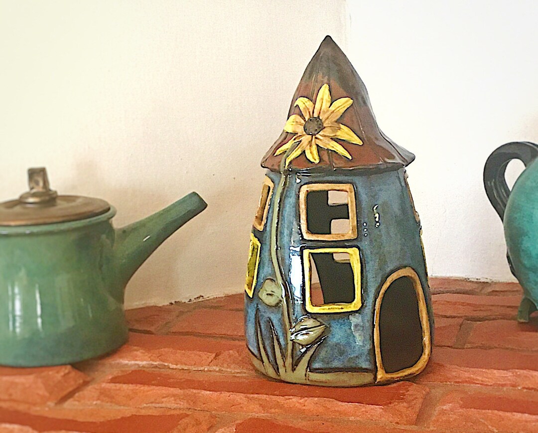 Rustic Ceramic House Candle Holder Ceramic and Pottery Home Etsy