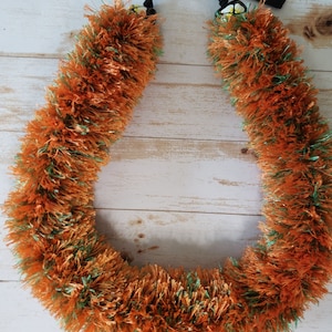 Orange & Green Handmade Authentic Dog Lei
