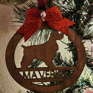 Personalized Christmas Pet Ornament, Custom Dog Paw with Name Christmas Wood Ornament, Pet Lover Gift, Christmas Tree Hangings, Pet Memorial