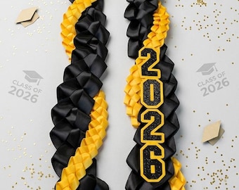2026 Graduation Lei braided ribbon 2 colors