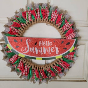 Summer Wreath,  Holiday Wreath,  Watermelon Wreath, Door Decor,