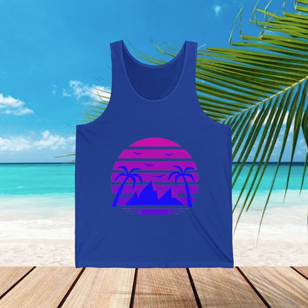 Sommer Tank Top Mit Palmen Print - Leichtes Strand Top Tropisch
