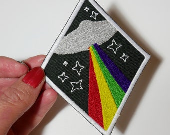 Rainbows and UFOS Queers in Space Iron On Patch