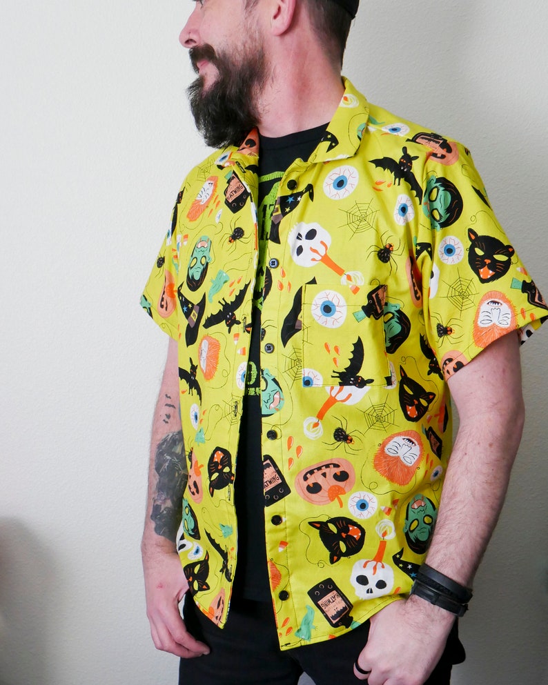 Trick or Treat Halloween Button Up Shirt Size 2XL Etsy
