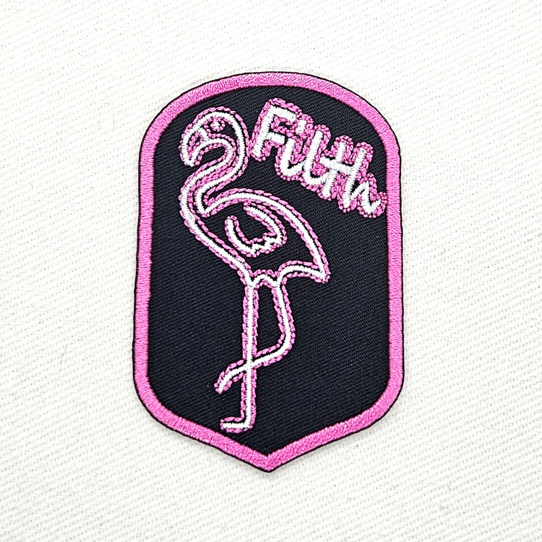 Filthy Few Patch Filthy Pink Flamingo Neon Sign Embroidery Iron on Patch - Etsy